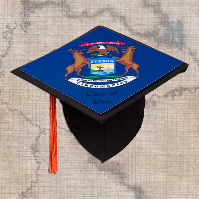 Michigan & Michigan Flag - Students / University Graduation Cap Topper (Creator Uploaded)