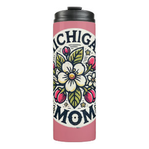 Michigan Mom Cherry Blossom Art                    Thermal Tumbler