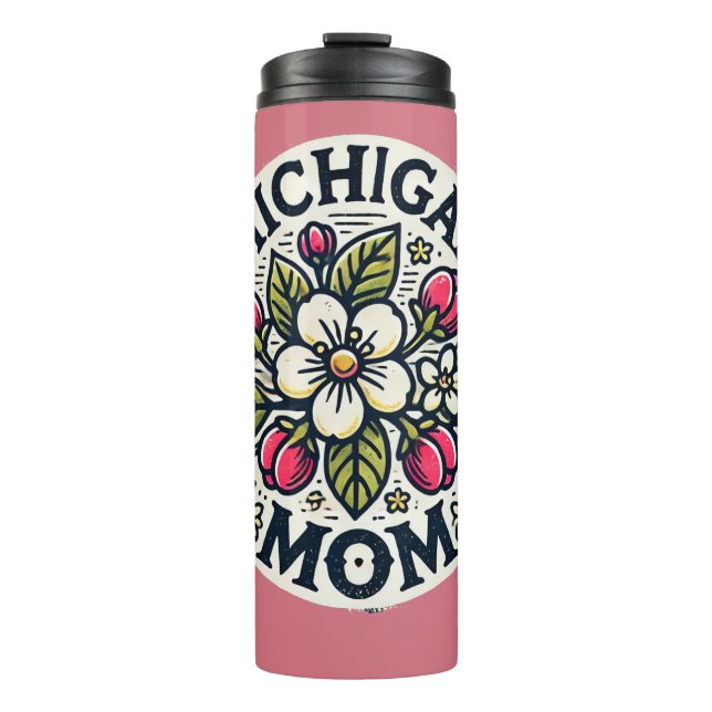 Michigan Mom Cherry Blossom Art                    Thermal Tumbler (Front)