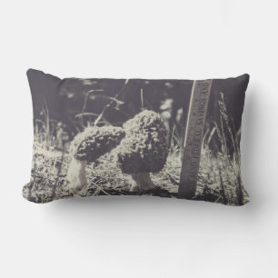 Michigan Morel Mushrooms, Mushroom Hunting Decor Lumbar Pillow