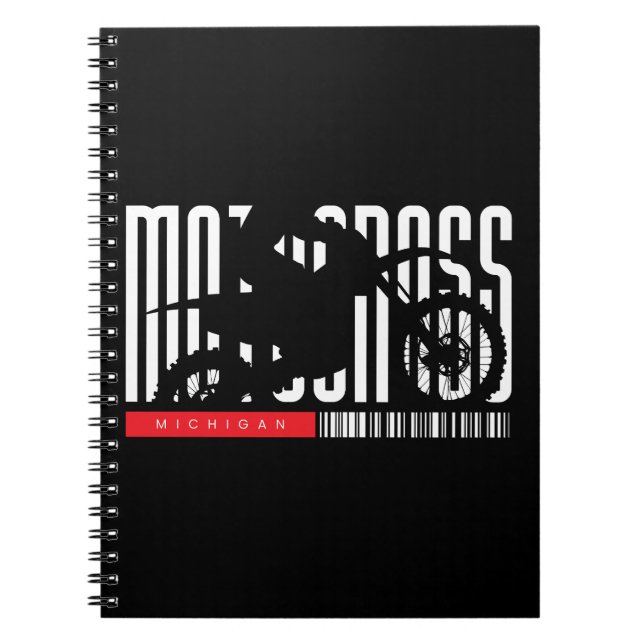 Michigan Motocross Motorcycle Silhouette Notebook (Front)