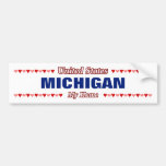 [ Thumbnail: Michigan - My Home - United States; Hearts Bumper Sticker ]