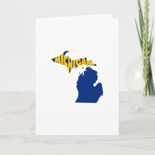 Michigan Name Word Art Yellow Large Greeting Card