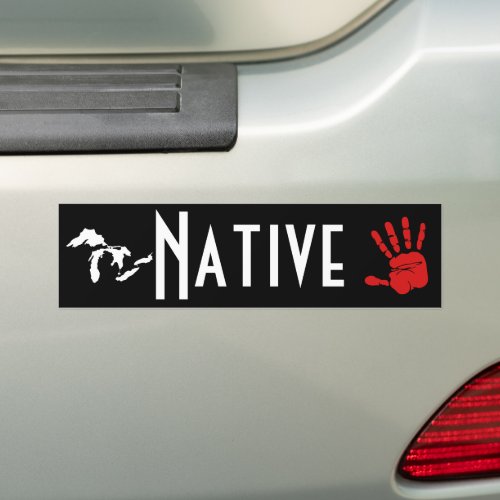 Michigan Native American MMIW Red Hand Auto Bumper Sticker