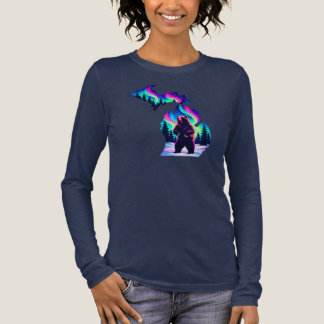 Michigan Northern Lights Bear Tri-Blend Shirt