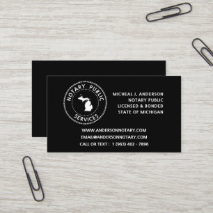 Michigan Notary Public Services Business Card