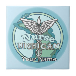 Michigan Nurse Caduceus Tile