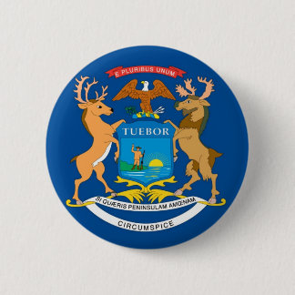 Michigan  Official State Flag Button