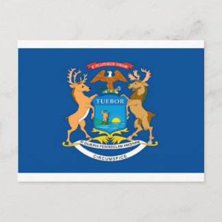 Michigan  Official State Flag Postcard
