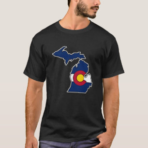Michigan outline Colorado flag Fitted T-Shirt