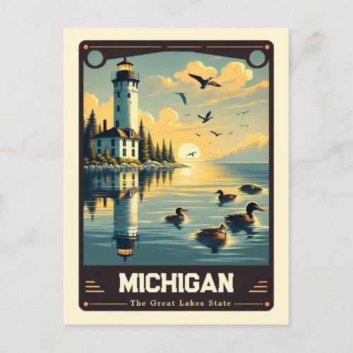 Michigan  Patriotic Spirit Vintage Postcard