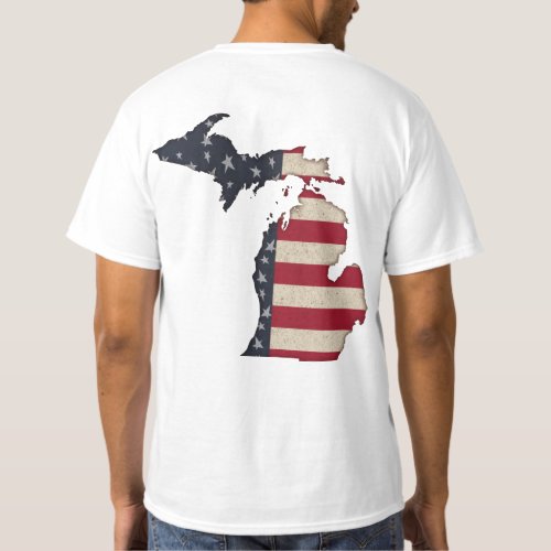 Michigan  Patriotic Stars and Stripes T_Shirt