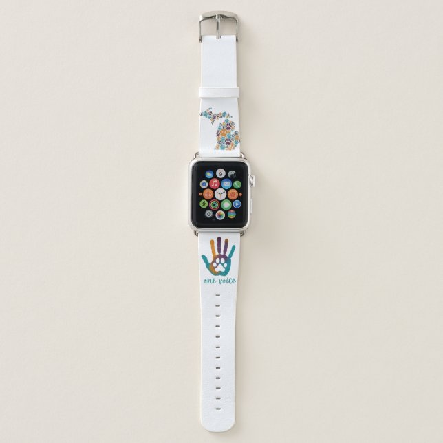 Michigan Paw Prints Apple Watch Band (Front)