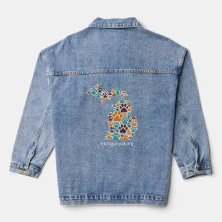 Michigan Paw Prints Denim Jean Jacket