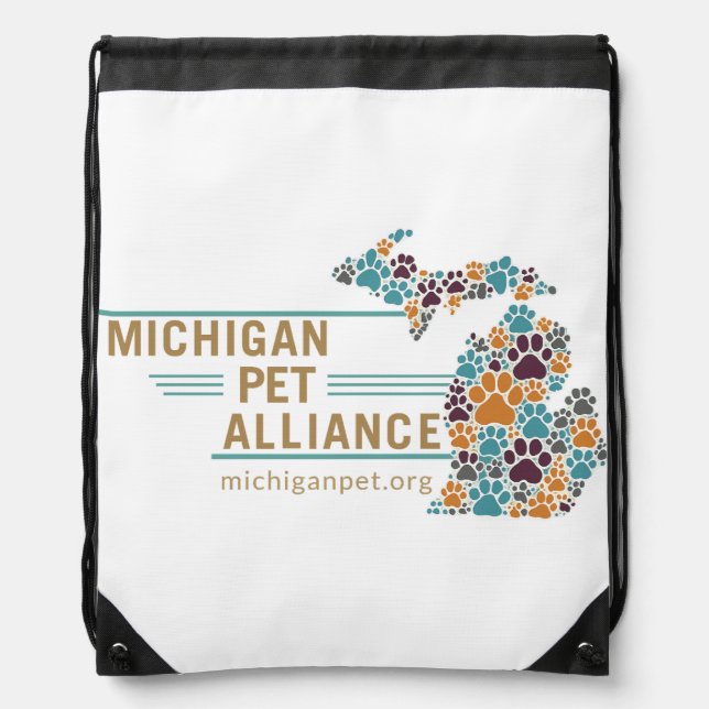 Michigan Paw Prints Drawstring Bags (Front)
