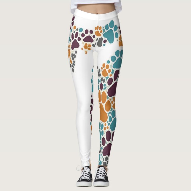 Michigan Paw Prints Women's  Leggings (Front)