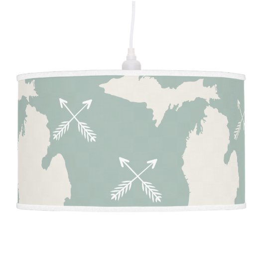 Michigan Pendant Map of Michigan Lamp (Right)