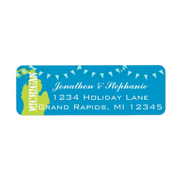 Michigan Pendant Map of Michigan Return Labels | Zazzle.com