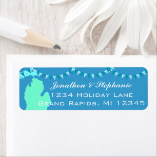 Michigan Pendant Map of Michigan Return Labels