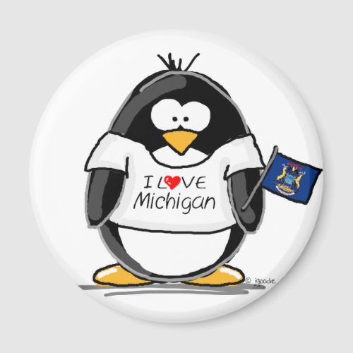 Michigan penguin magnet