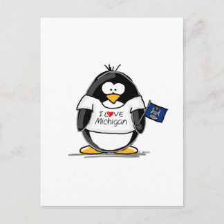 Michigan penguin postcard