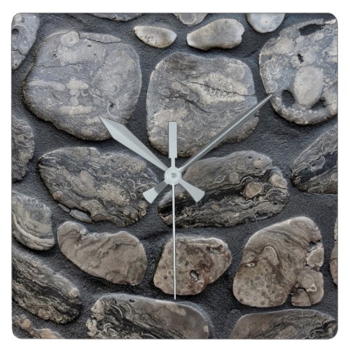 Michigan petoskey stone background square wall clock