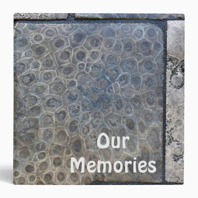 Michigan Petoskey Stone Design   3 Ring Binder (Front)