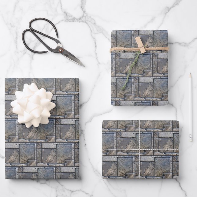 Michigan Petoskey Stone Design Wrapping Paper Sheets (Front)