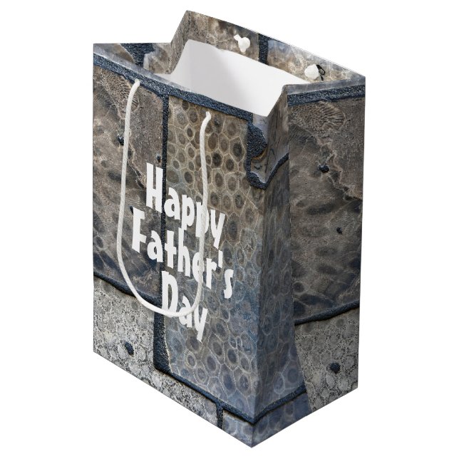 Michigan Petoskey Stone Father's Day Medium Gift Bag (Front Angled)