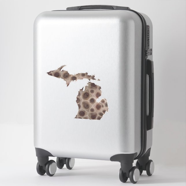 Michigan Petoskey Stone, Great Lakes mitten  Sticker (Suitcase)