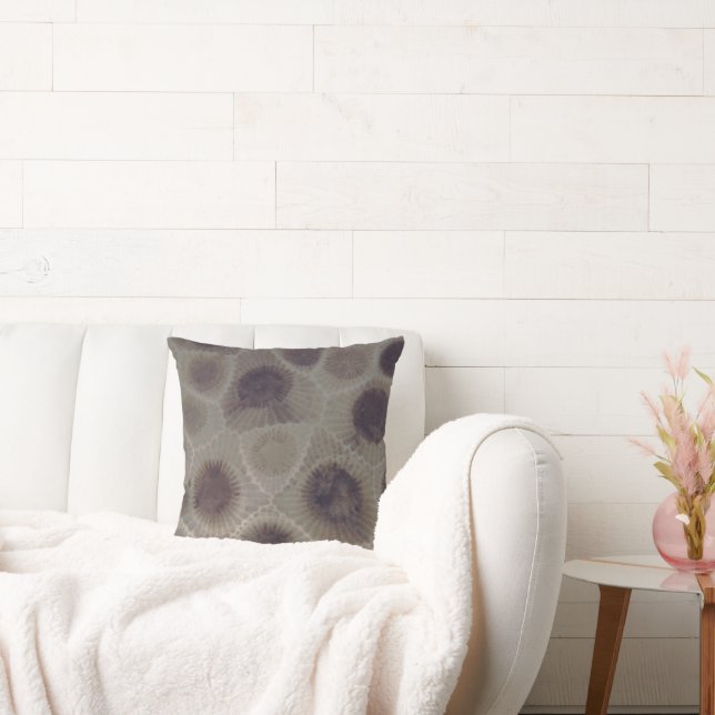 Michigan Petoskey Stone Throw Pillow (Couch)