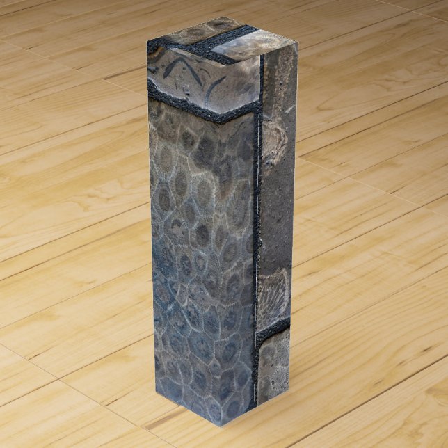 Michigan Petoskey Stone Wine Box (Front)
