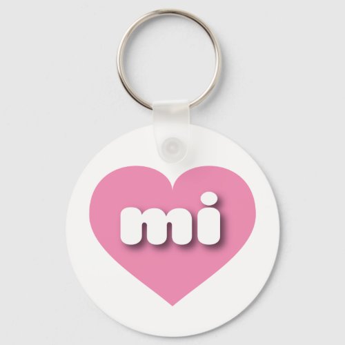 MIchigan pink heart _ I love mi Keychain