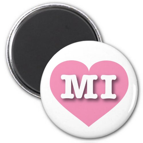 Michigan Pink Heart _ I love MI Magnet