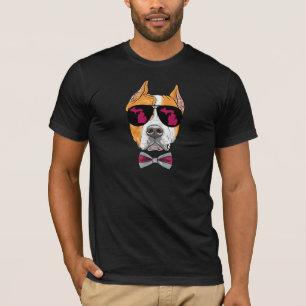 Michigan Pit Bull Wearing Sunglasses T-Shirt