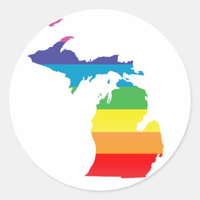 michigan pride. classic round sticker (Front)