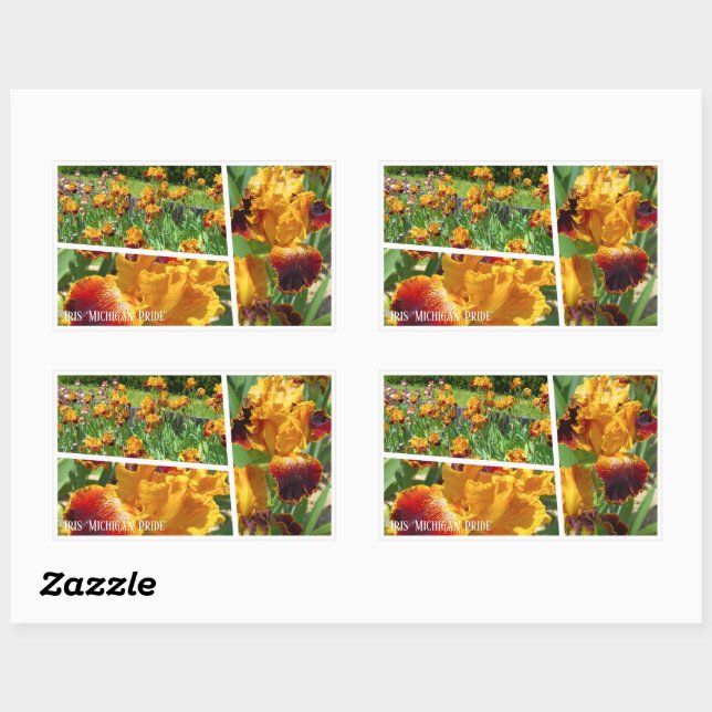 Michigan Pride [German iris] Rectangular Sticker (Sheet)