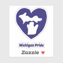 Michigan Pride Heart Sticker