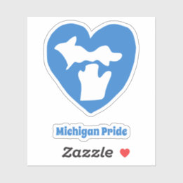 Michigan Pride Heart Sticker