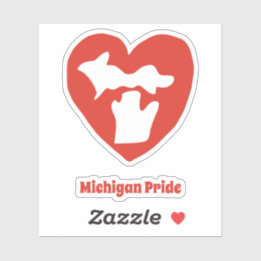 Michigan Pride Heart Sticker
