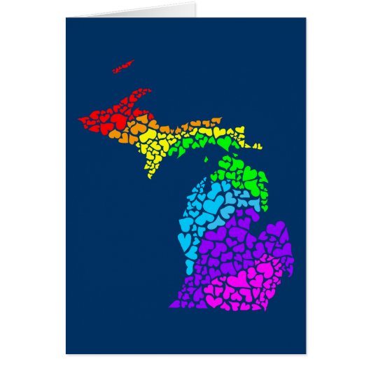 michigan pride : rainbow hearts cards (Front)