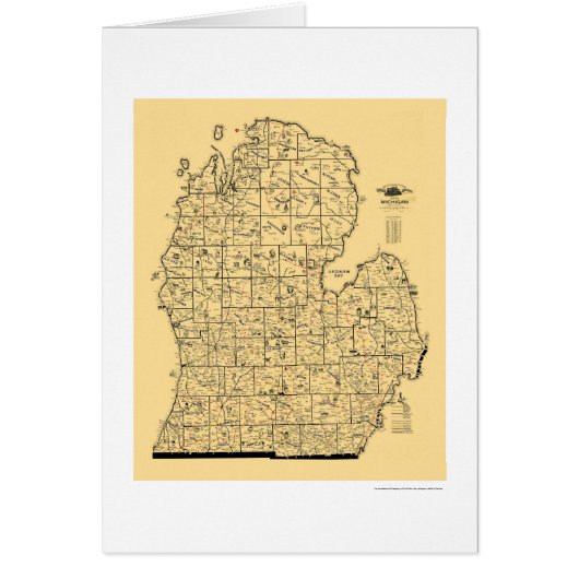 Michigan Railroad Map 1897 Cards (Front)