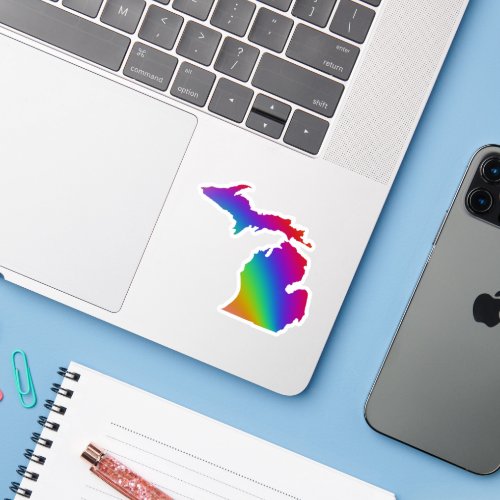Michigan Rainbow colors  Great Lake state Sticker