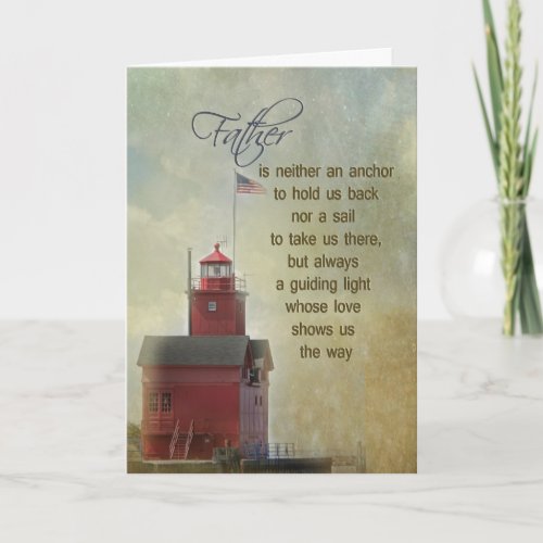 Michigan Red Lighthouse for Dad Card