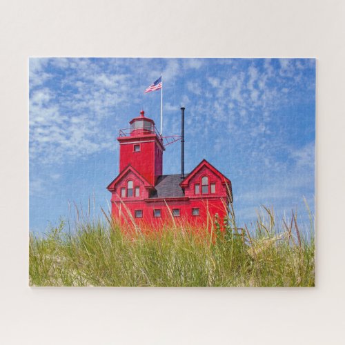 Michigan Red Lighthouse Jigsaw Puzzle