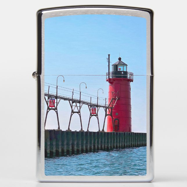Michigan Red South Haven Lighthouse Zippo Lighter (Front)