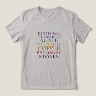 Michigan Rockhound Simple Text T-Shirt Tri-Blend Shirt