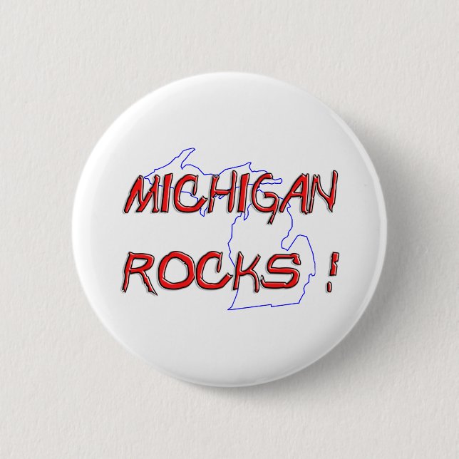 Michigan ROCKS Button (Front)