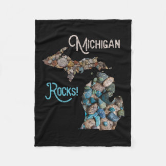 Michigan Rocks Petoskey Stone Hunting Tee Great La Fleece Blanket