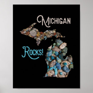 Michigan Rocks Petoskey Stone Hunting Tee Great La Poster